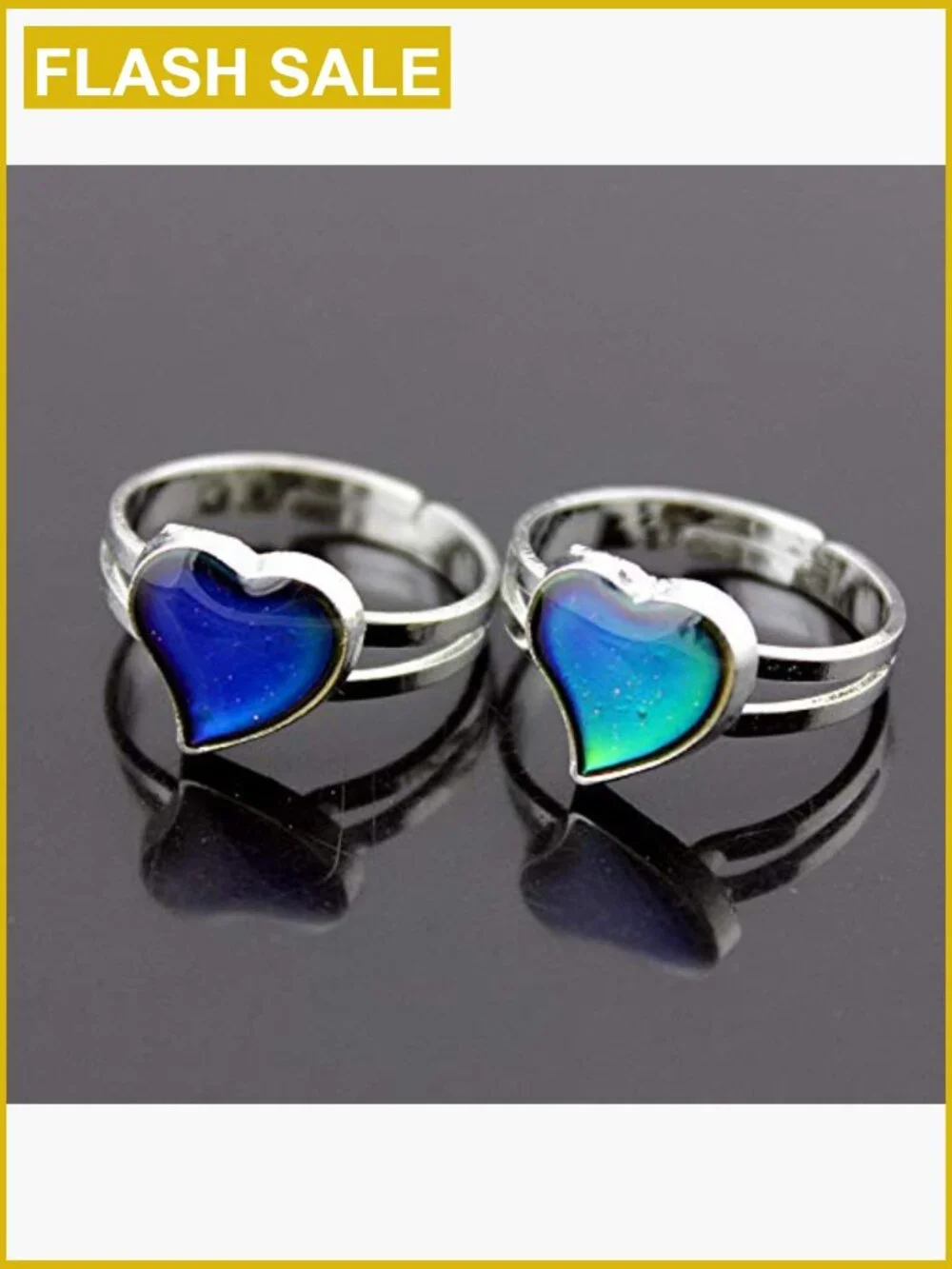 Adjustable Solitaire Mood Ring Dinosaur Face Color Change Silver Jewelry